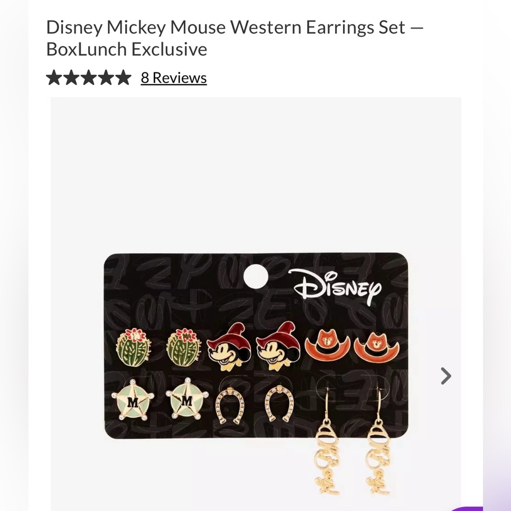 Disney Western Mickey earring set from BoxLunch